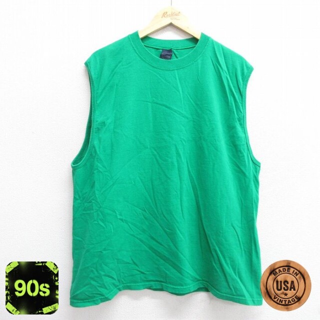 【50%OFF】ベーシックエディションズ 90s ノースリーブTシャツ グリーン XL | 古着