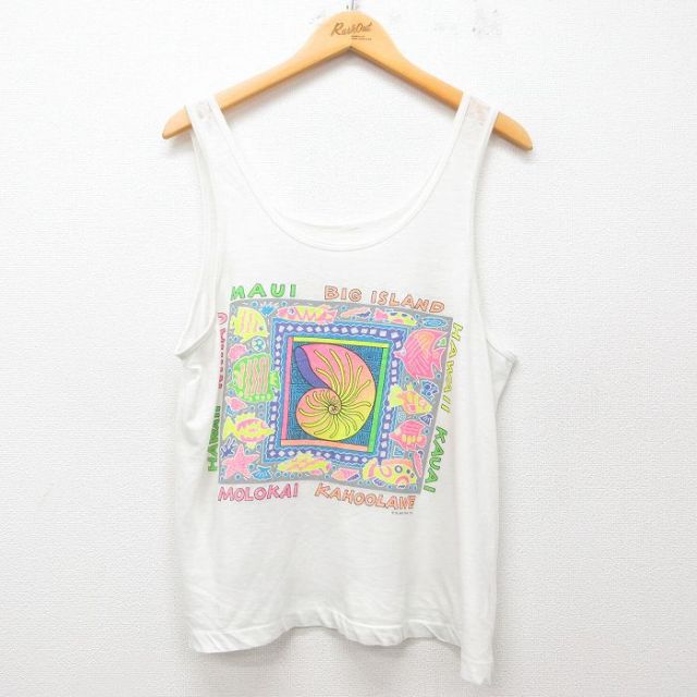 90s タンクトップ ハワイ ホワイト L | 古着