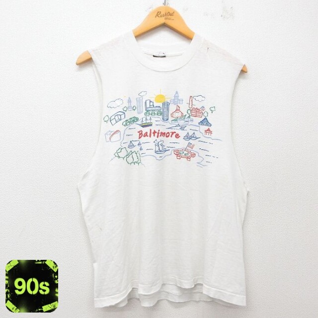 【50%OFF】ノースリーブTシャツ Baltimore ホワイト L | 古着