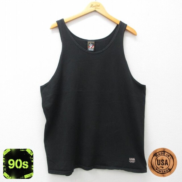 【50%OFF】90s タンクトップ オリンピック ブラック XL | 古着