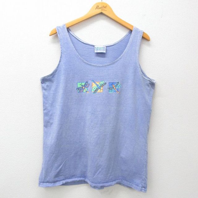 90s タンクトップ 虫 パープル L | 古着