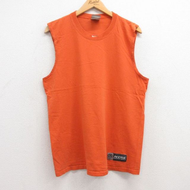 【50%OFF】ナイキ ノースリーブTシャツ ワンポイント オレンジ L | 古着