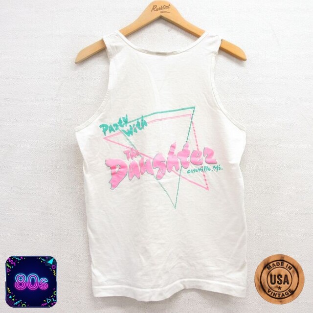 【50%OFF】フルーツオブザルーム 80s タンクトップ Dauhtez ホワイト M | 古着