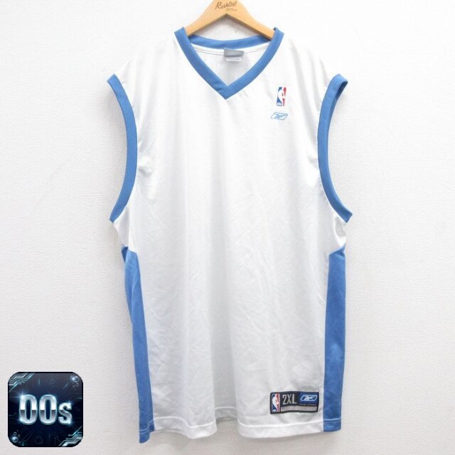 【50%OFF】リーボック 00s ノースリーブTシャツ NBA メッシュ ホワイト XL | 古着