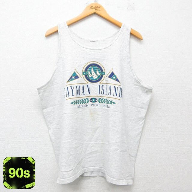 【50%OFF】90s タンクトップ CAYMAN ISLANDS グレー XL | 古着