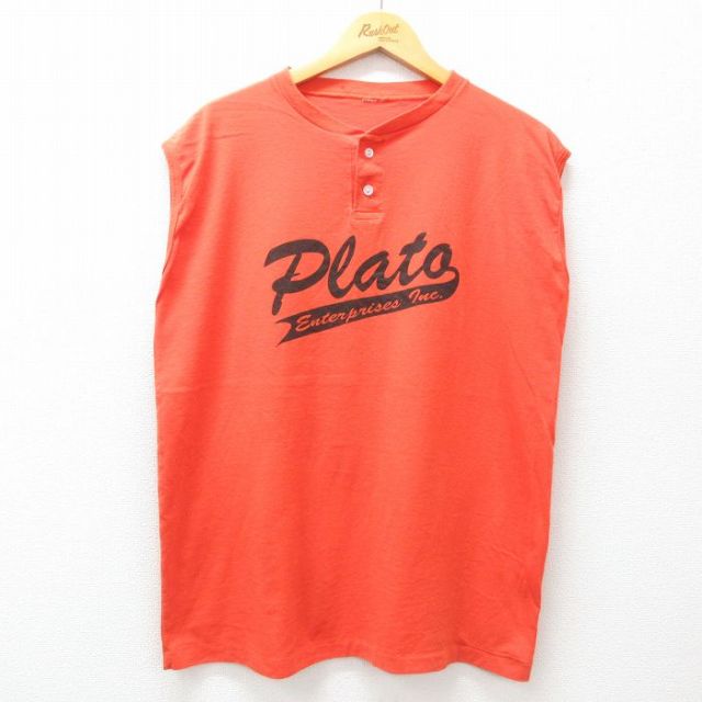 ノースリーブTシャツ オレンジ XL | 古着