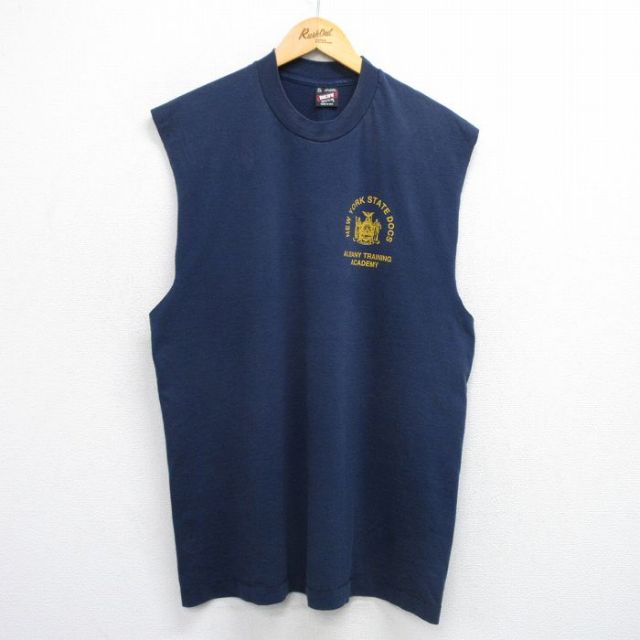 フルーツオブザルーム 90s ノースリーブTシャツ ニューヨーク ネイビー XL | 古着