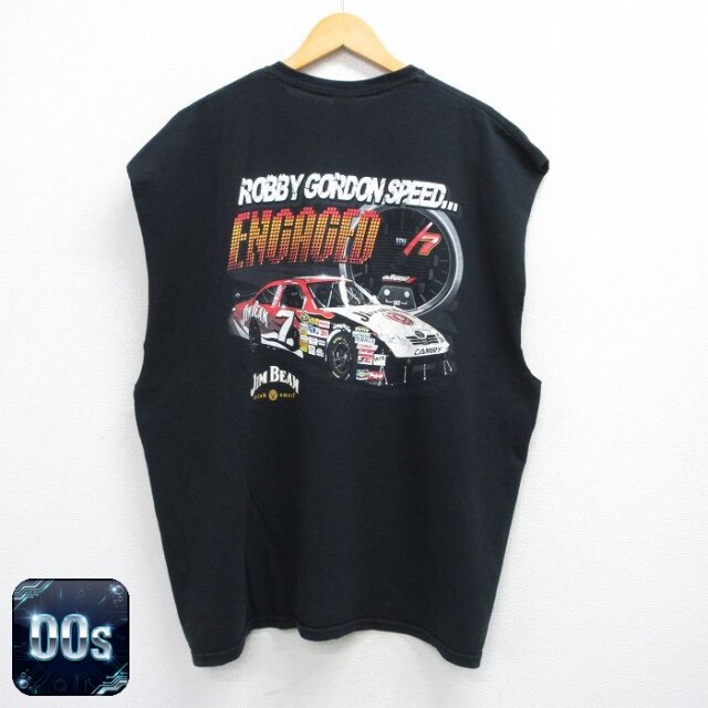 【50%OFF】ノースリーブTシャツ レーシングカー ブラック XL | 古着