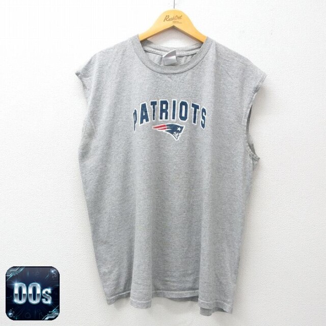 【50%OFF】00s ノースリーブTシャツ NFL ニューイングランドペイトリオッツ グレー XL | 古着