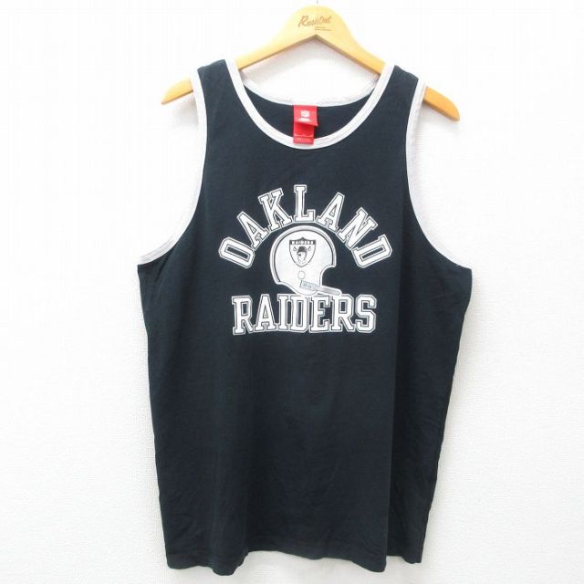 XL★古着 ナイキ NIKE タンクトップ メンズ NFL オークランドレイダース 黒他 ブラック アメフト スーパーボウル 25jul03 中古