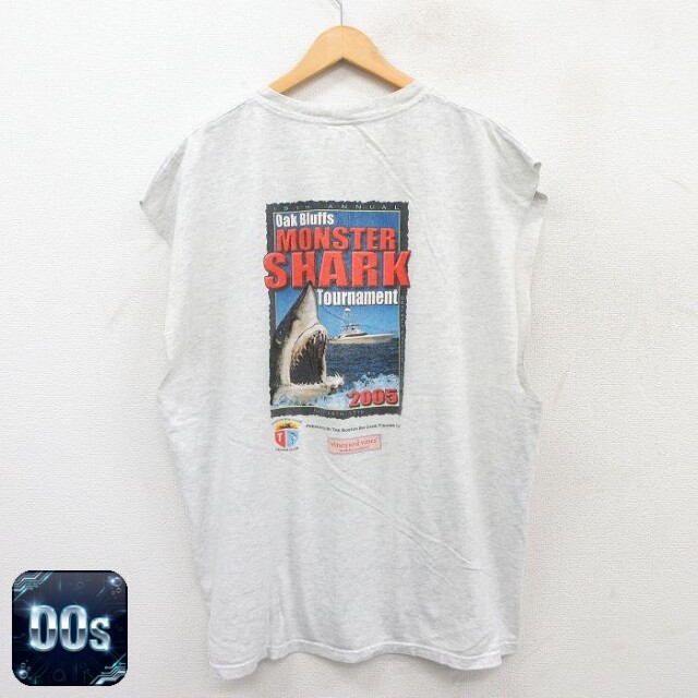 【50%OFF】ノースリーブTシャツ FISHING CLUB サメ グレー XL | 古着