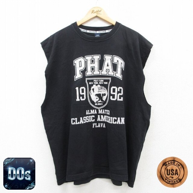 【50%OFF】PHAT FARM 00s ノースリーブTシャツ ブラック XL | 古着