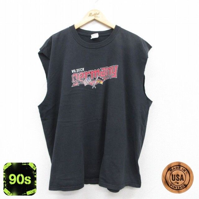 【50%OFF】90s ノースリーブTシャツ germany ブラック XL | 古着