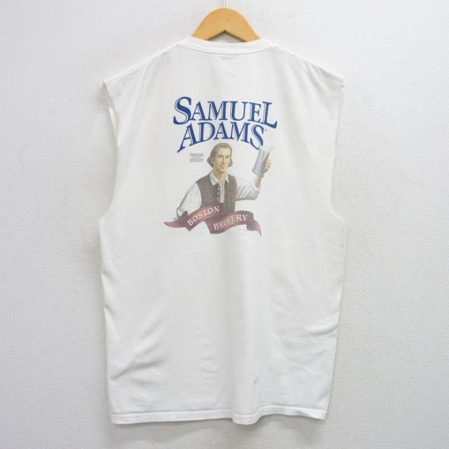 L★古着 ヘインズ Hanes ノースリーブ ビンテージ Tシャツ メンズ 00年代 00s サミュエルアダムズ クルーネック 白 ホワイト 25jul05 中古