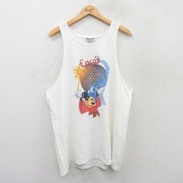 ディズニー 00s タンクトップ ミッキー ホワイト XL | 古着