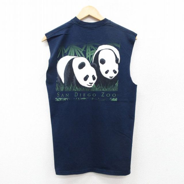 00s ノースリーブTシャツ パンダ ネイビー M | 古着