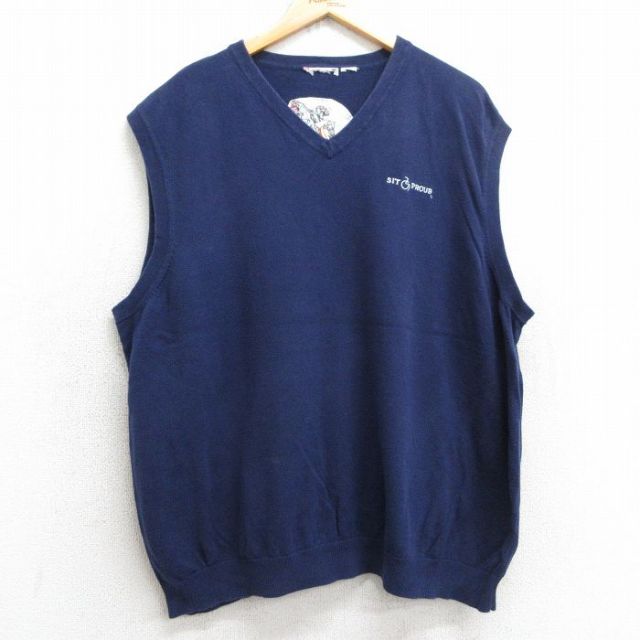 ノースリーブTシャツ ネイビー XL | 古着
