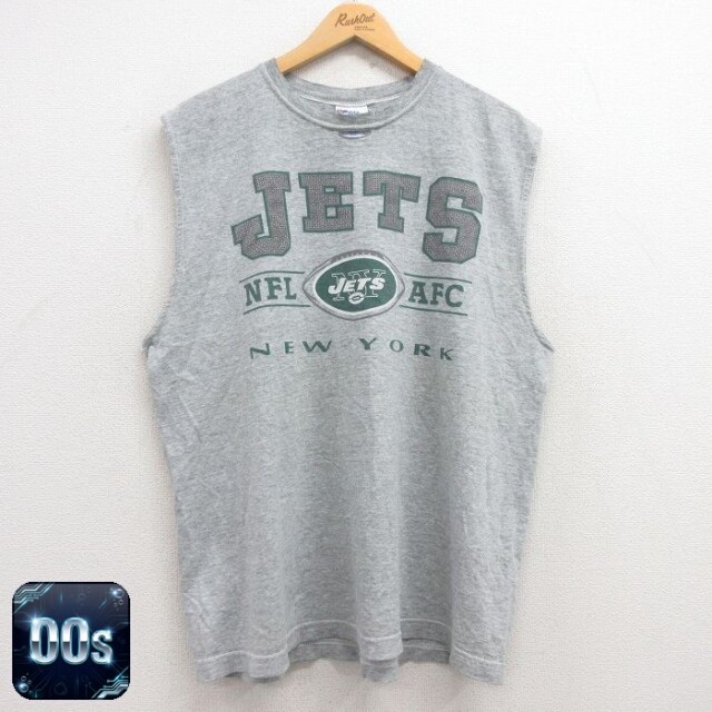 【50%OFF】NFL ニューヨークジェッツ 00s ノースリーブTシャツ アメフト グレー XL | 古着