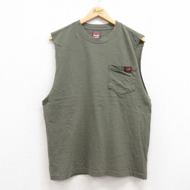 ラングラー ノースリーブTシャツ 胸ポケット グリーン L | 古着