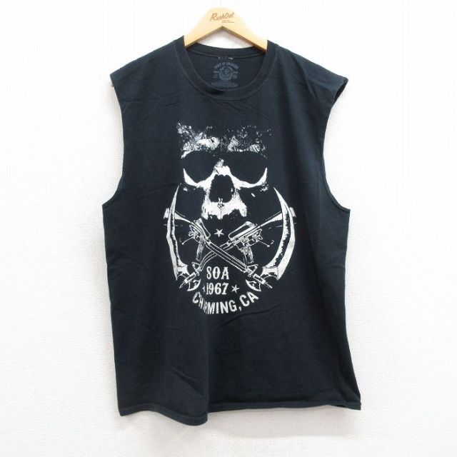 ノースリーブTシャツ サンズオブアナーキー ブラック L | 古着