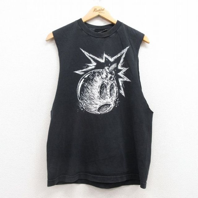 00s ノースリーブTシャツ 爆弾 ブラック M | 古着