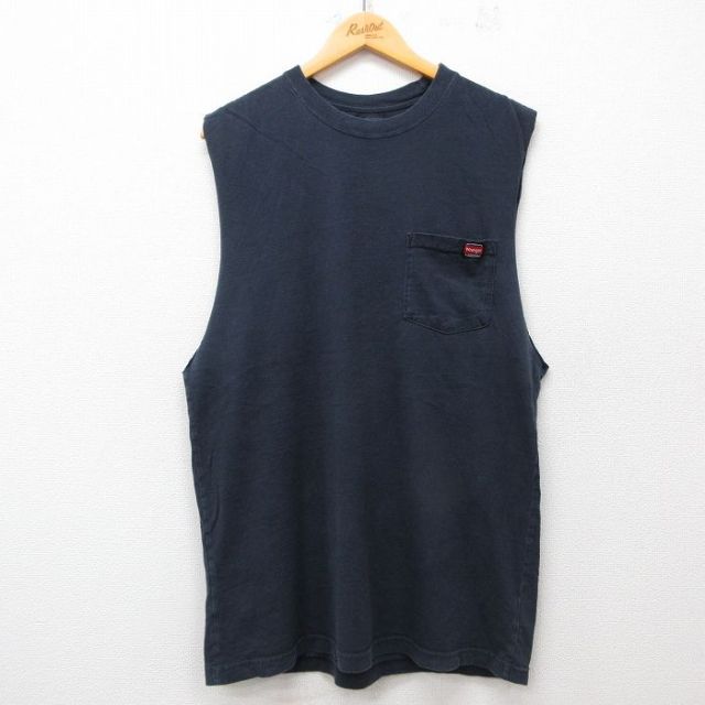 ラングラー ノースリーブTシャツ 胸ポケット ネイビー L | 古着