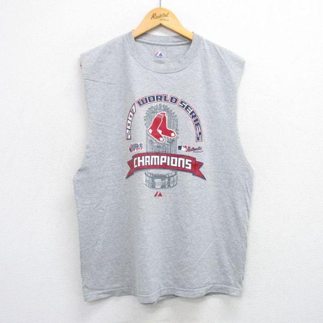 【50%OFF】マジェスティック 00s ノースリーブTシャツ ボストンレッドソックス グレー XL | 古着