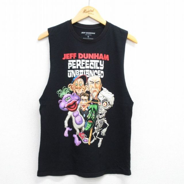 M★古着 ノースリーブ Tシャツ メンズ ジェフダナム コットン クルーネック 黒 ブラック 25jul14 中古