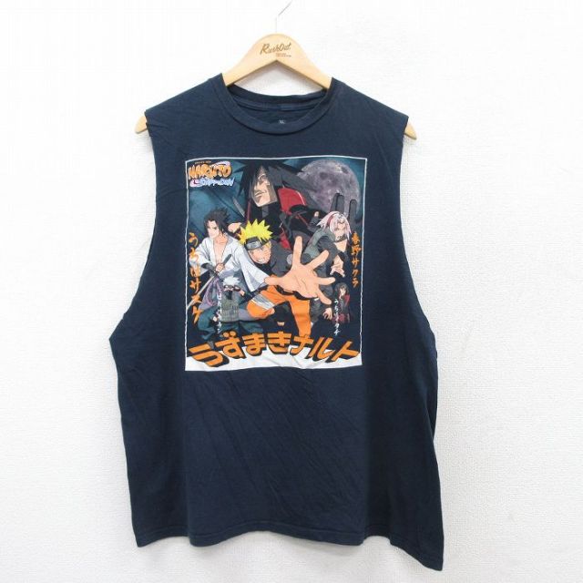 リップルジャンクション ノースリーブTシャツ うすまきナルト ネイビー XL | 古着