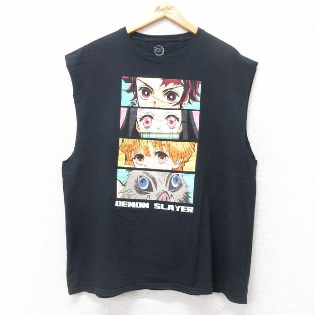ノースリーブTシャツ 鬼滅の刃 ブラック XL | 古着