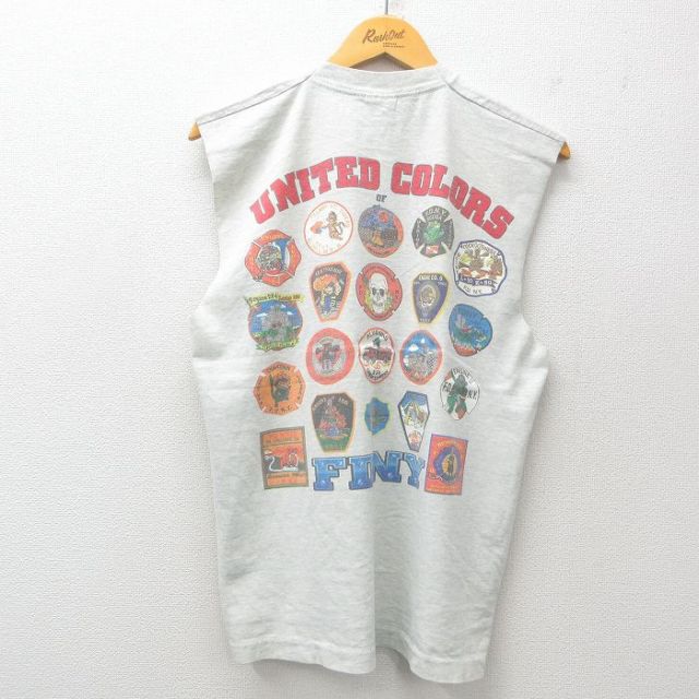 フルーツオブザルーム 00s ノースリーブTシャツ 消防署 グレー L | 古着