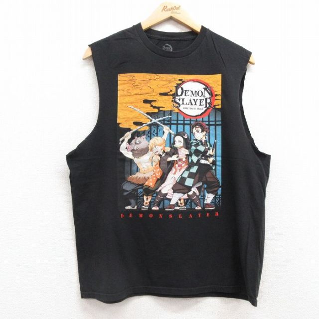 半袖Tシャツ 鬼滅の刃竈門炭治郎プリント ブラック L | 古着