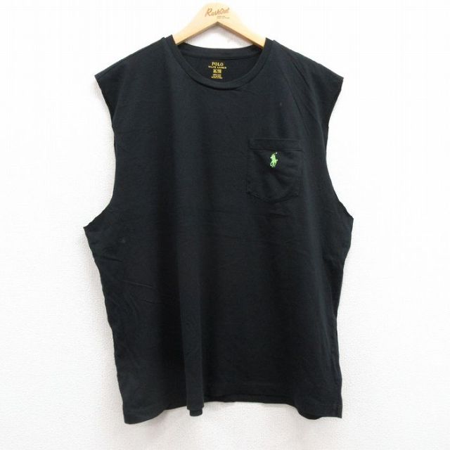 【50%OFF】ラルフローレン ノースリーブTシャツ ワンポイントロゴ ブラック XL | 古着