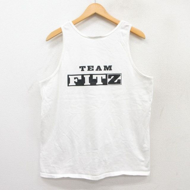 L★古着 ビンテージ タンクトップ メンズ 00年代 00s TEAM FITZ コットン クルーネック 白 ホワイト 25jul18 中古