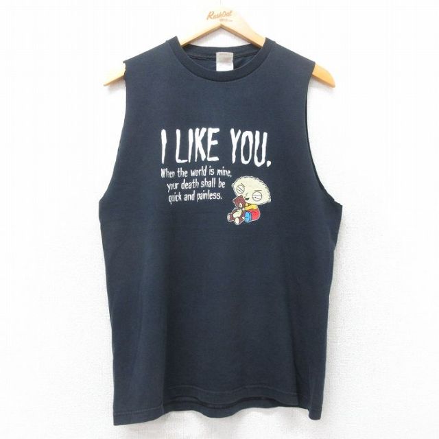 フルーツオブザルーム 00s ノースリーブTシャツ ファミリーガイ ブラック M | 古着