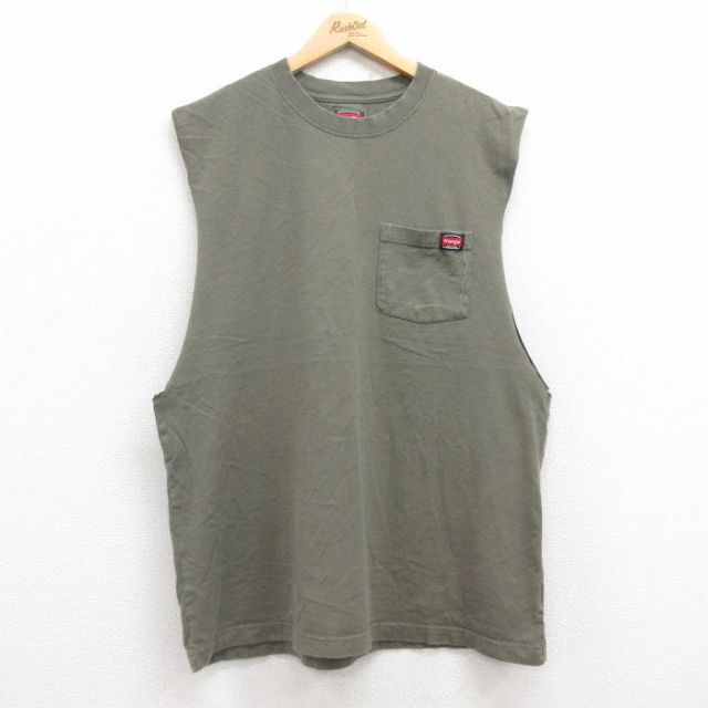 ラングラー ノースリーブTシャツ 胸ポケット グリーン XL | 古着