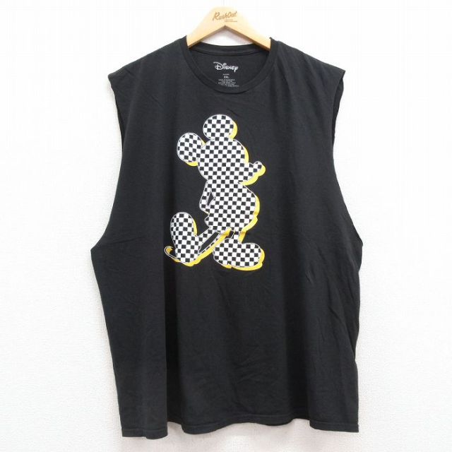 ノースリーブTシャツ ミッキーマウス ブラック XL | 古着
