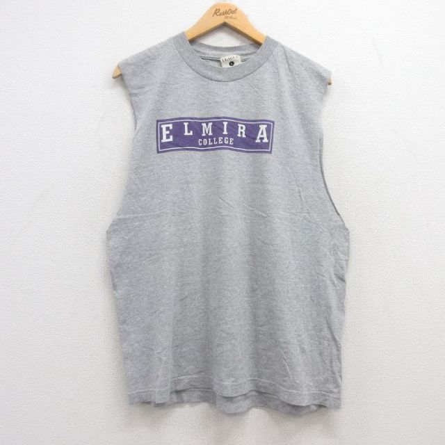 ノースリーブTシャツ エルマイラカレッジ グレー L | 古着