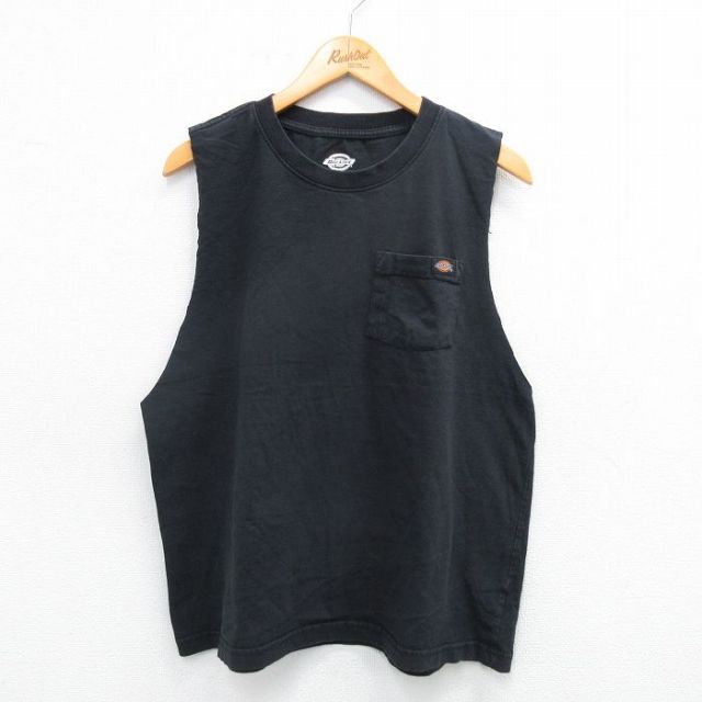 【50%OFF】ディッキーズ ノースリーブTシャツ 胸ポケット付き ブラック XL | 古着