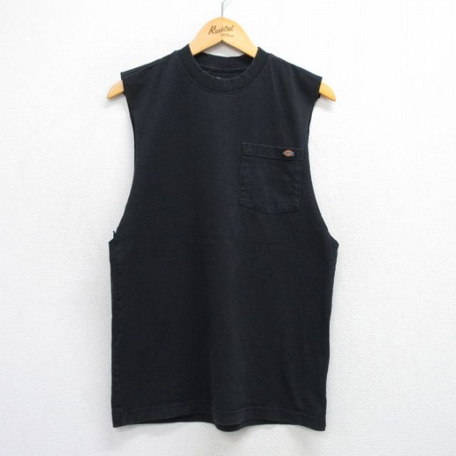 【50%OFF】ディッキーズ ノースリーブTシャツ 胸ポケット付き ブラック L | 古着