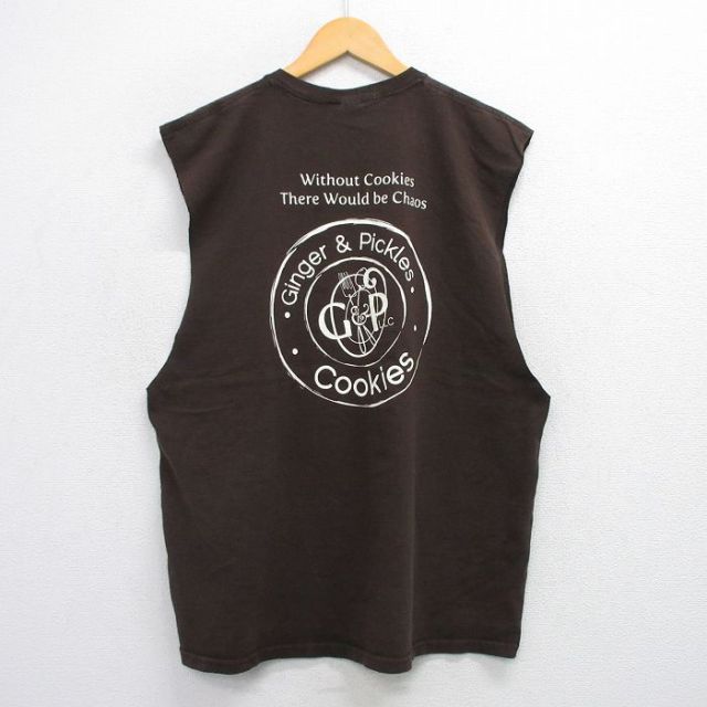 00s ノースリーブTシャツ Got Coockies ブラウン XL | 古着