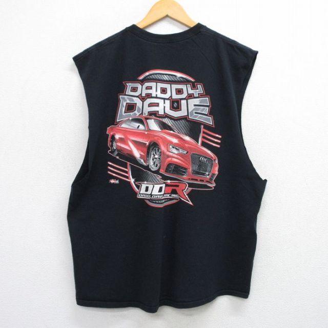 ノースリーブTシャツ ダディレイブレーシング ブラック XL | 古着