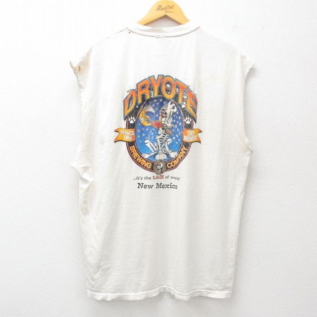 ヘインズ 90s ノースリーブTシャツ 骨 ホワイト XL | 古着