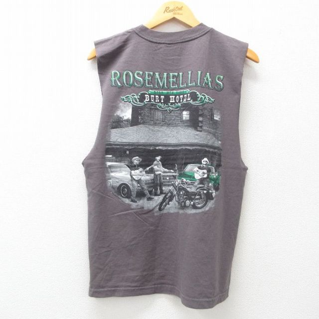 L★古着 ノースリーブ ビンテージ Tシャツ メンズ 90年代 90s ROSEMELLIAS コットン クルーネック USA製 グレー 25jul23 中古