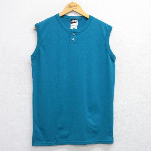 90s ノースリーブTシャツ BIKE ライトブルー L | 古着