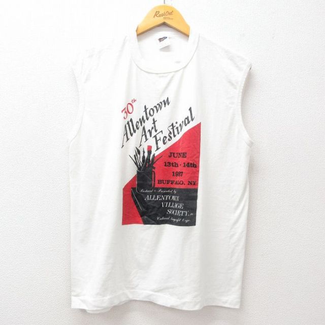 ノースリーブTシャツ Art Festival ホワイト XL | 古着