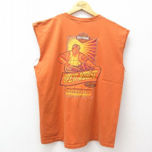 【50%OFF】ハーレーダビッドソン 00s ノースリーブTシャツ OPEN HOUSE ブラウン L | 古着