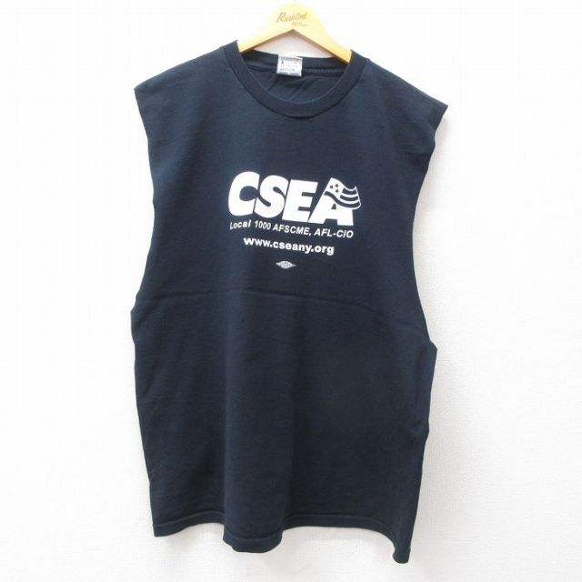 ノースリーブTシャツ CSEA ネイビー XL | 古着