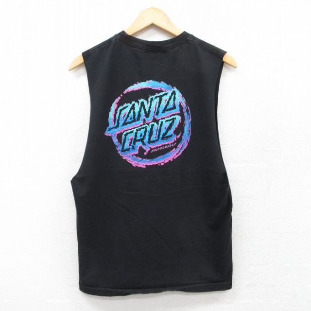 M★古着 ノースリーブ Tシャツ メンズ サンタクルーズ クルーネック 黒 ブラック 25jul26 中古