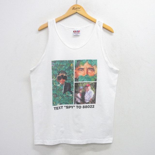 00s タンクトップ バラクオバマドナルドトランプ ホワイト XL | 古着